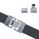 Metall clip / fold over verschluss  für 10mm flach Draht / Leder Antik Silber